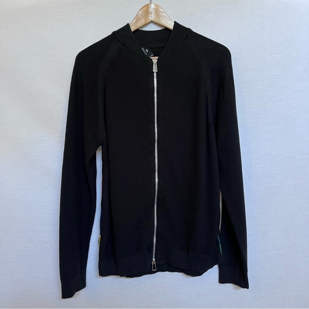 Paul Smith Black Knit Sweater with Rainbow Detailing on Side